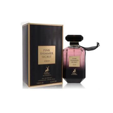 Maison Alhambra Pink Shimmer Secret Oud EDP fragrance bottle