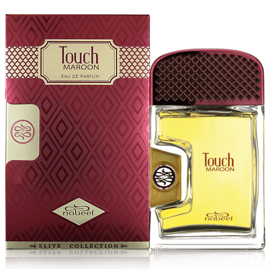 Nabeel Touch Maroon EDP fragrance bottle