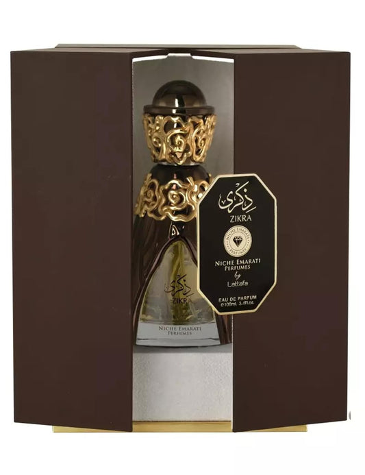 Niche Emarati Zikra EDP fragrance bottle