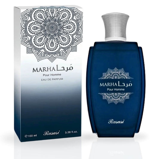 Rasasi Marha Pour Homme EDP fragrance bottle