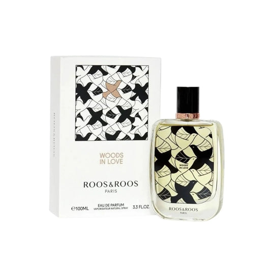 Roos & Roos Woods In Love EDP fragrance bottle