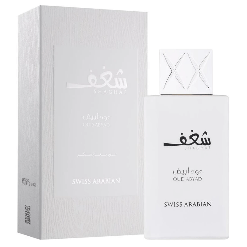Shaghaf Oud Abyad EDP fragrance bottle