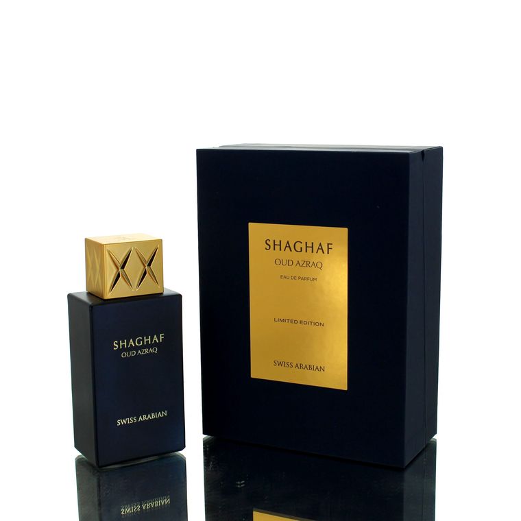 Shaghaf Oud Azraq EDP fragrance bottle