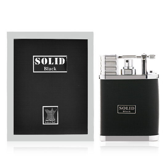 Solid Black EDP fragrance bottle
