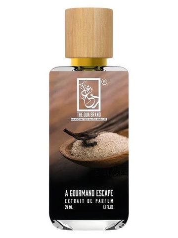 The Dua Brand A Gourmand Escape fragrance bottle