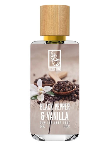 The Dua Brand Black Pepper & Vanilla fragrance bottle