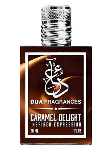 The Dua Brand Caramel Delight fragrance bottle