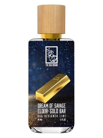 The Dua Brand Dream Of Savage Elixir: Gold Bar fragrance bottle