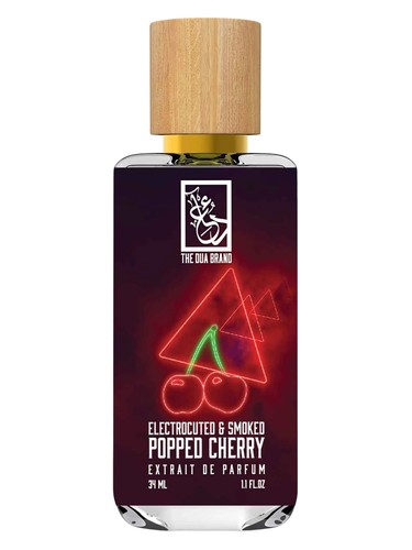 The Dua Brand Electrocuted & Smoked Popped Cherry fragrance bottle