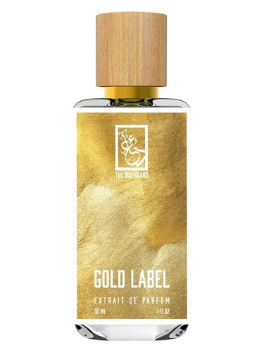 The Dua Brand Gold Label fragrance bottle
