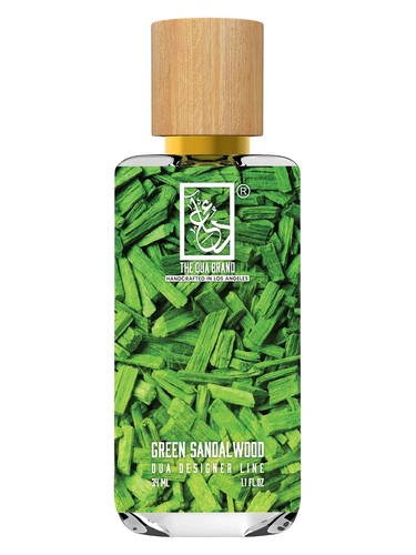 The Dua Brand Green Sandalwood fragrance bottle