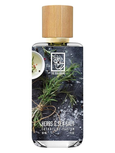 The Dua Brand Herbs & Sea Salt fragrance bottle