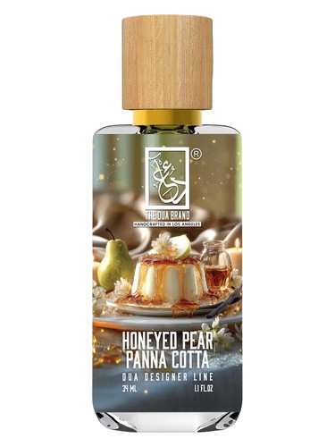 The Dua Brand Honeyed Pear Panna Cotta fragrance bottle