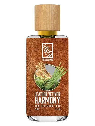 The Dua Brand Leather Vetiver Harmony fragrance bottle