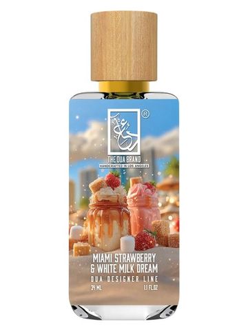 The Dua Brand Miami Strawberry & White Milk Dream fragrance bottle