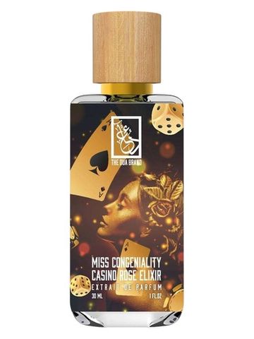 The Dua Brand Miss Congeniality Casino Rose Elixir fragrance bottle