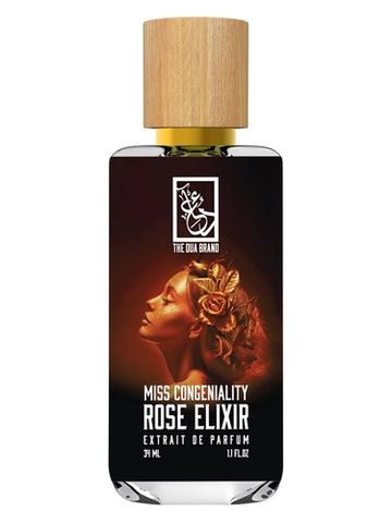 The Dua Brand Miss Congeniality Rose Elixir fragrance bottle