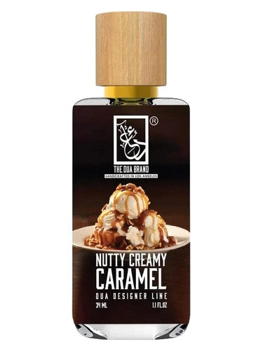 The Dua Brand Nutty Creamy Caramel fragrance bottle