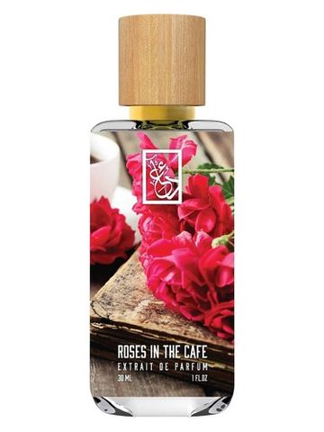 The Dua Brand Roses in the Cafe fragrance bottle