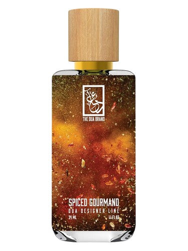 The Dua Brand Spiced Gourmand fragrance bottle