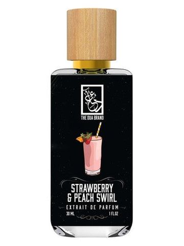 The Dua Brand Strawberry & Peach Swirl fragrance bottle