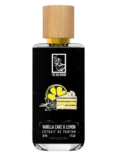 The Dua Brand Vanilla Cake & Lemon fragrance bottle