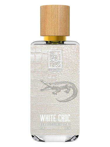 The Dua Brand White Croc fragrance bottle
