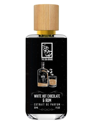 The Dua Brand White Hot Chocolate & Rum fragrance bottle