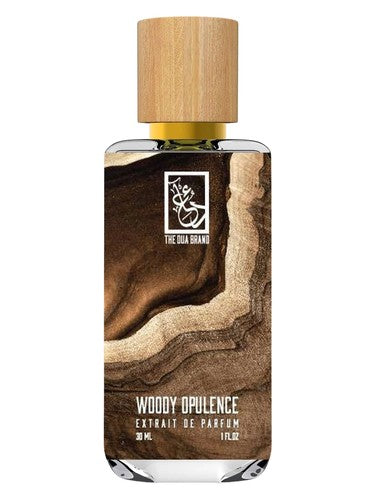 The Dua Brand Woody Opulence fragrance bottle