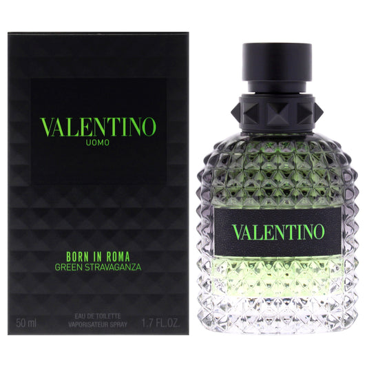 Valentino Born in Roma Green Stravaganza EDT fragrance bottle