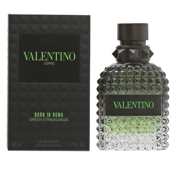 Valentino Uomo Born In Roma Green Stravaganza EDT fragrance bottle