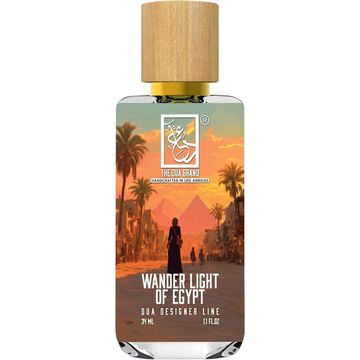 The Dua Brand Wander Light of Egypt fragrance bottle