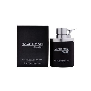 Yacht Man Black EDT fragrance bottle