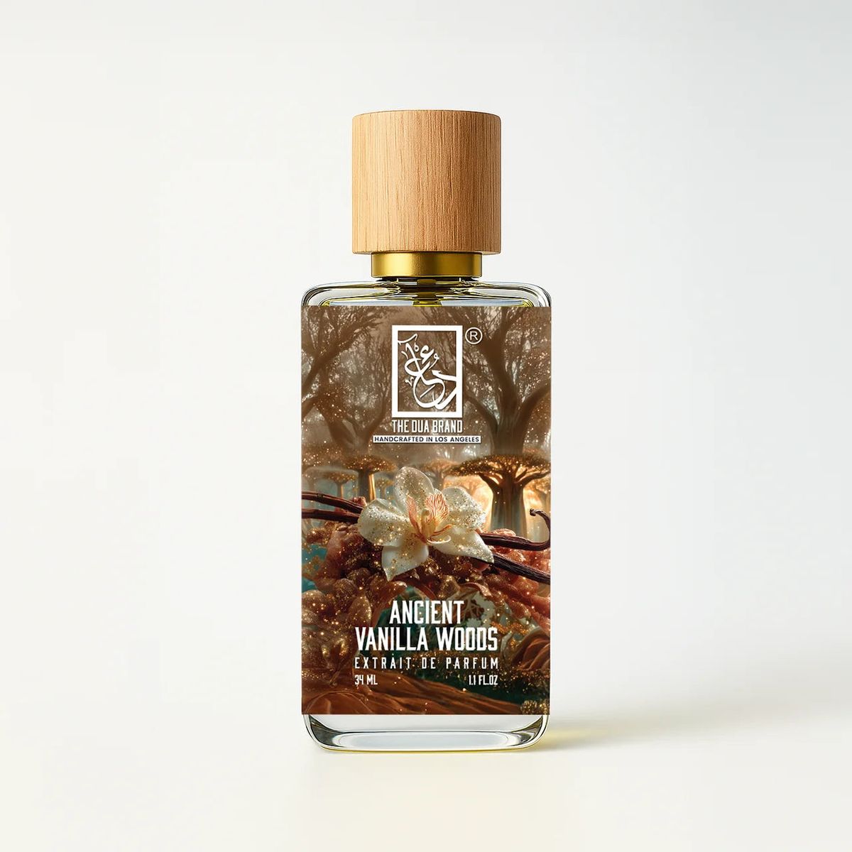 The Dua Brand Ancient Vanilla Woods 2026 fragrance bottle