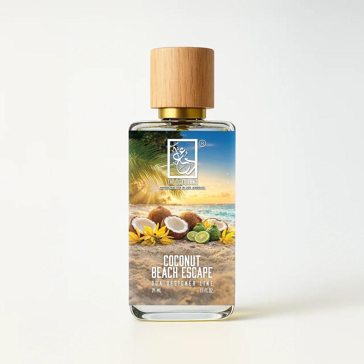 The Dua Brand Coconut Beach Escape 2026 fragrance bottle