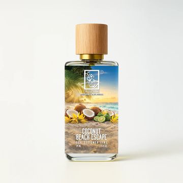 The Dua Brand Coconut Beach Escape 2026 fragrance bottle
