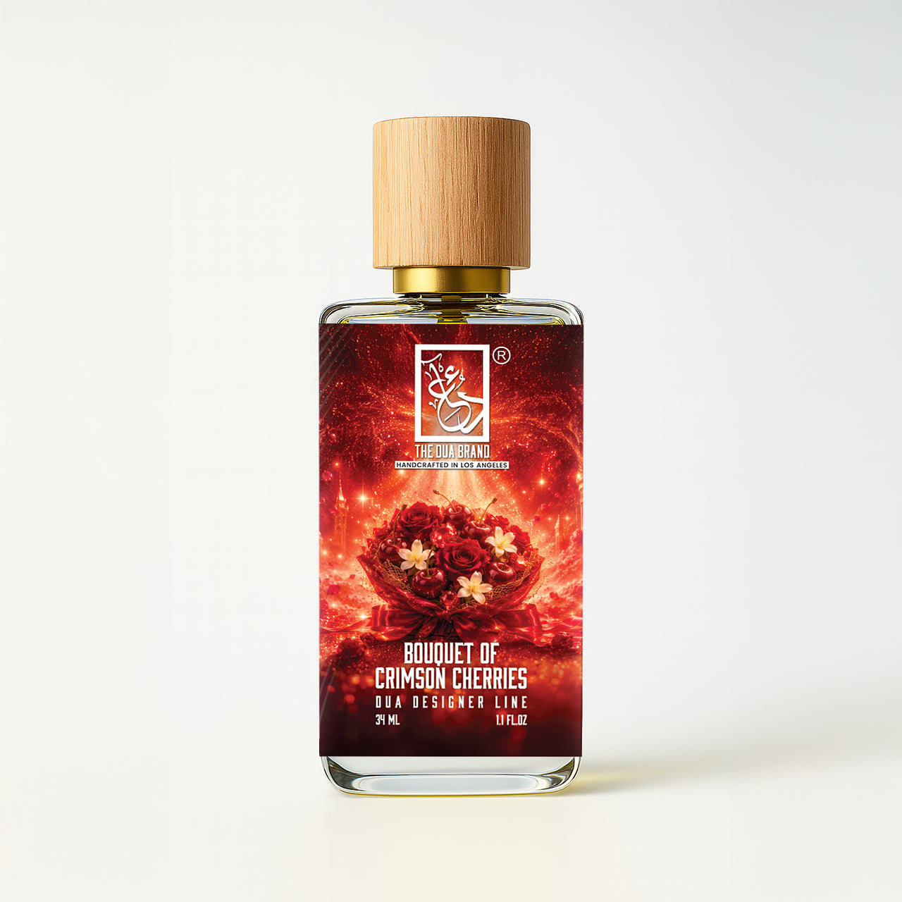 The Dua Brand Bouquet of Crimson Cherries fragrance bottle