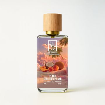 The Dua Brand Peach Coco Dreamland fragrance bottle