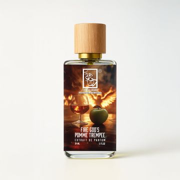 The Dua Brand Fire God's Pomme Trempee 2026 fragrance bottle