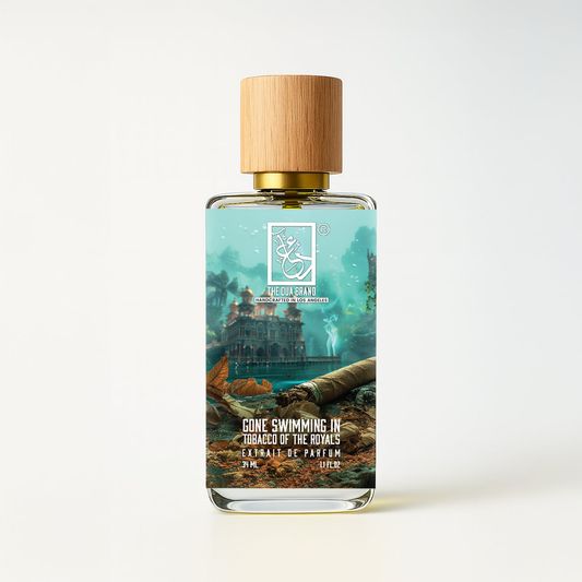 The Dua Brand Gone Swimming In Tobacco Of The Royals 2026 fragrance bottle