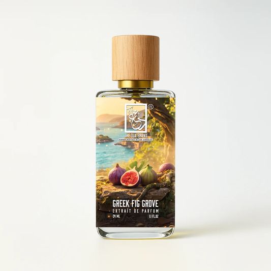 The Dua Brand Greek Fig Grove 2026 fragrance bottle