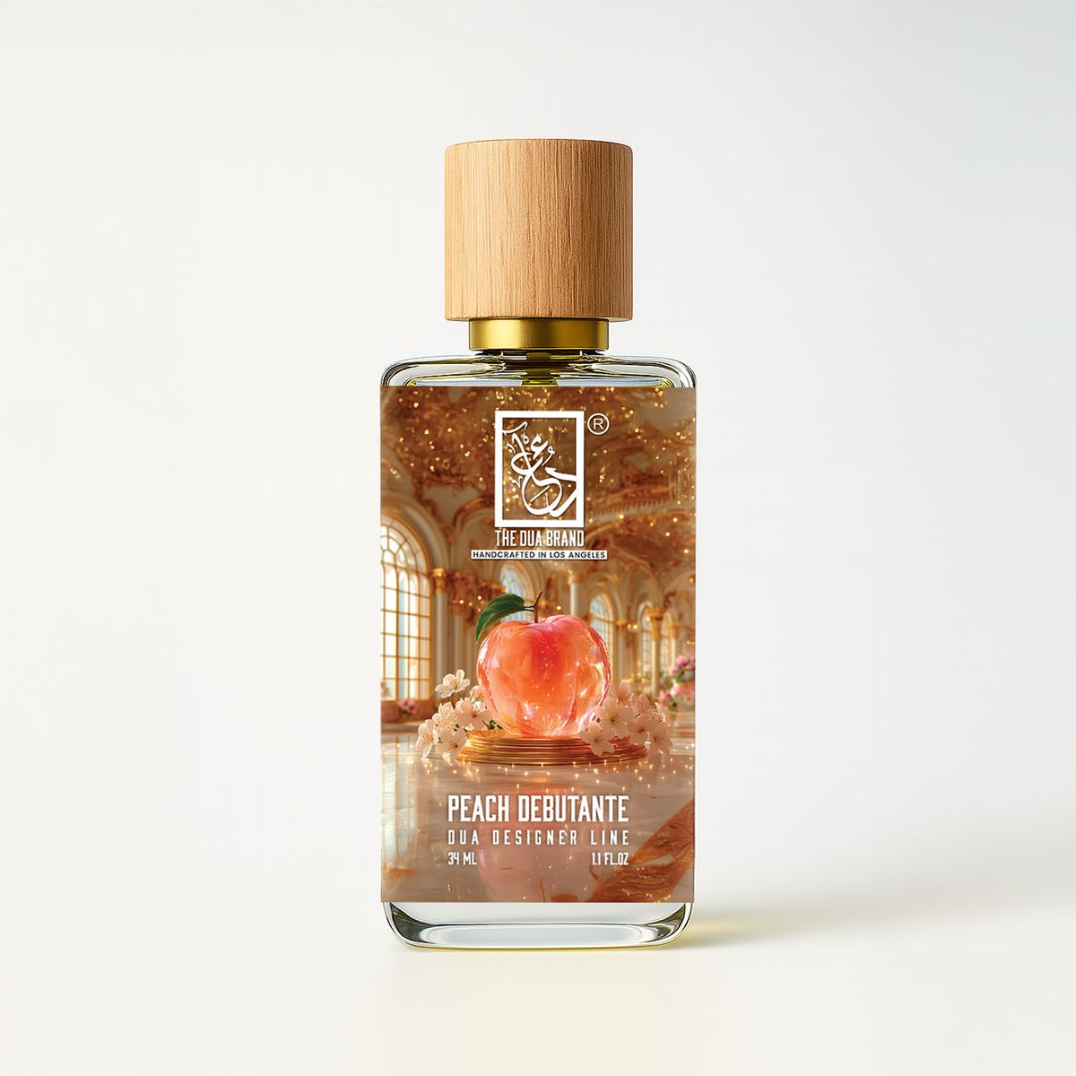 The Dua Brand Peach Debutante 2026 fragrance bottle