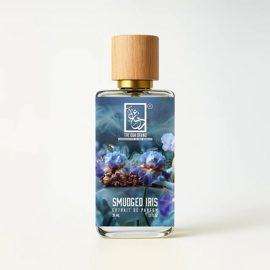The Dua Brand Smudged Iris 2026 fragrance bottle