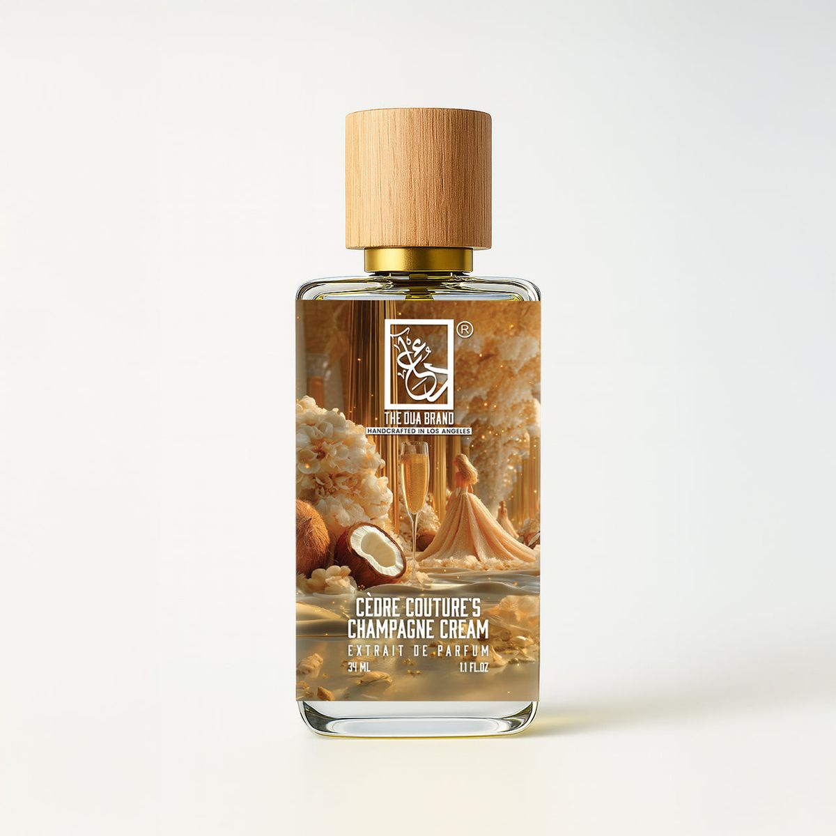 The Dua Brand Cèdre Couture's Champagne Cream 2026 fragrance bottle
