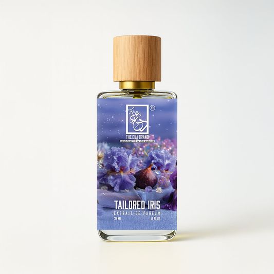 The Dua Brand Tailored Iris 2026 fragrance bottle