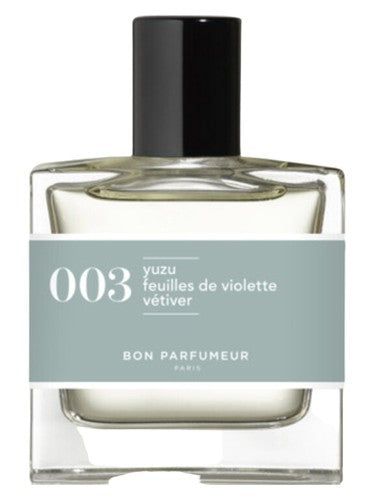 Bon Parfumeur 003 yuzu feuilles de violette, vétiver fragrance bottle