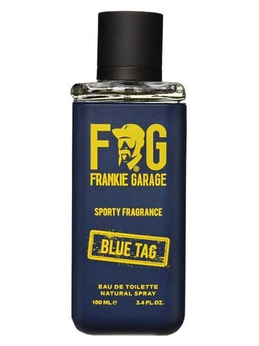 Frankie Garage Sporty Fragrance Blue Tag fragrance bottle