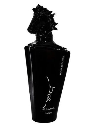 Lattafa Perfumes Maahir Black Edition fragrance bottle