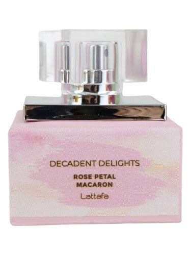 Lattafa Perfumes Rose Petal Macaron fragrance bottle