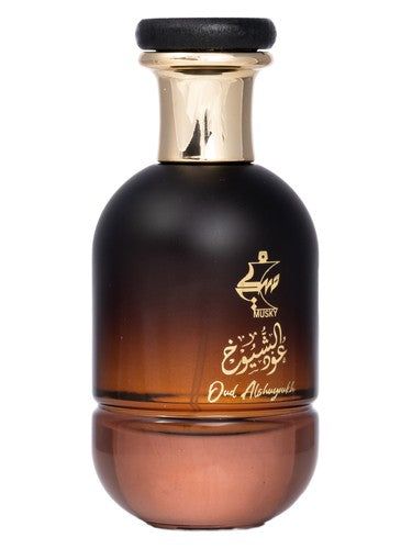 Musky Oud Alshuyoukh fragrance bottle
